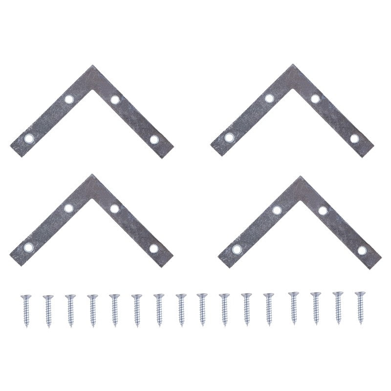 ProSource FC-Z03-C4PS Corner Brace, 3 in L, 3 in W, 1/2 in H, Steel, Zinc-Plated, 1.6 mm Thick Material