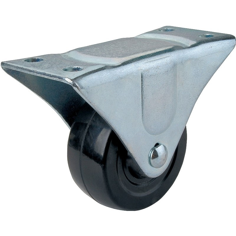 ProSource JC-H03 Rigid Caster, 3 in Dia Wheel, 1-1/4 in W Wheel, Rubber Wheel, Black, 210 lb, Steel Housing Material
