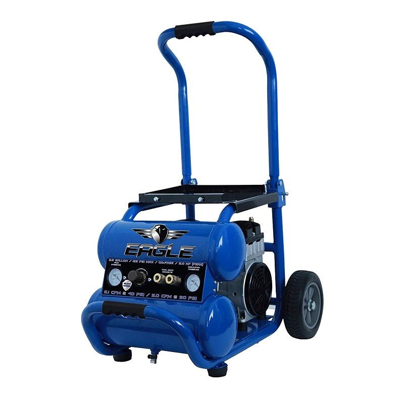 Eagle Silent Series EA-5000 Portable Air Compressor, Tool Only, 5.5 gal Tank, 1.5 hp, 115 VAC, 125 psi Pressure