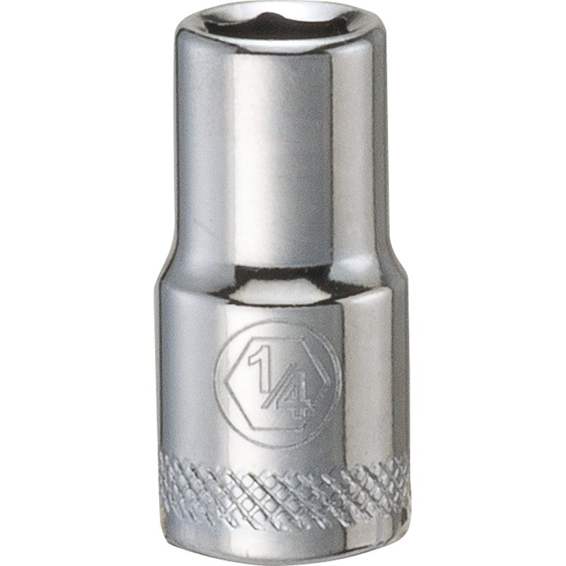 DEWALT DWMT86024OSP Hand Socket, 1/4 in Socket, 1/4 in Drive, 6-Point, Vanadium Steel, Polished Chrome
