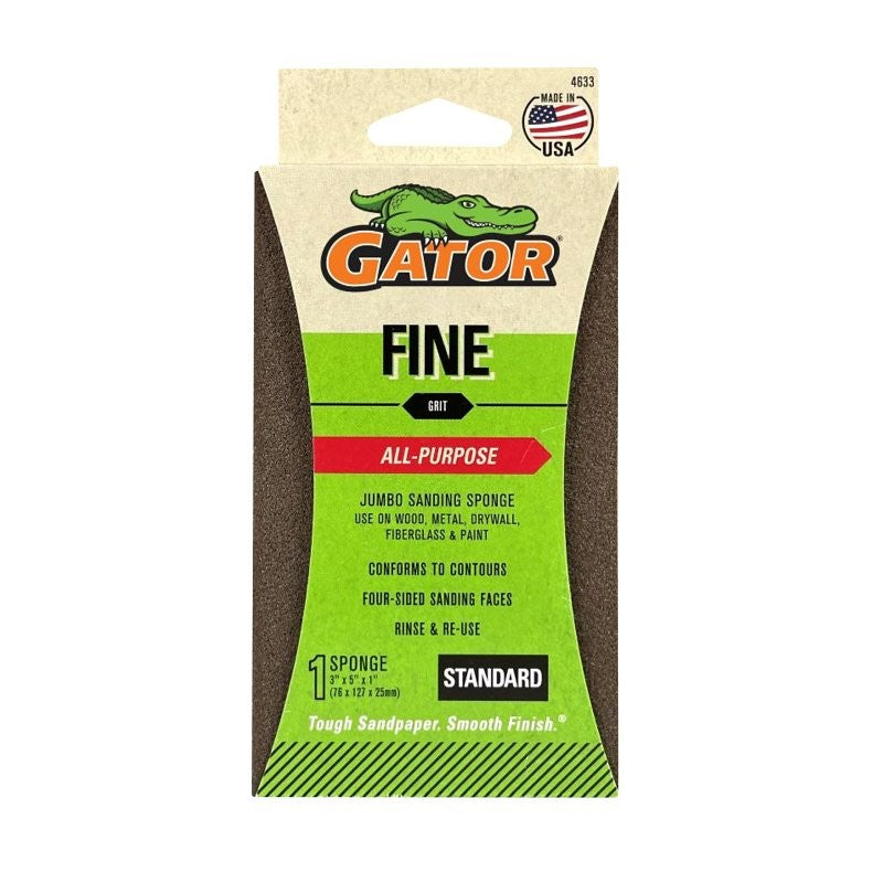 Gator 4633 Sanding Sponge, 5 in L, 3 in W, Fine