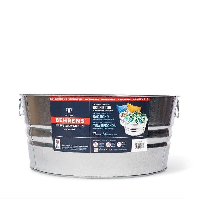 Behrens 3GS Wash Tub, 17 gal Capacity, Galvanized Steel