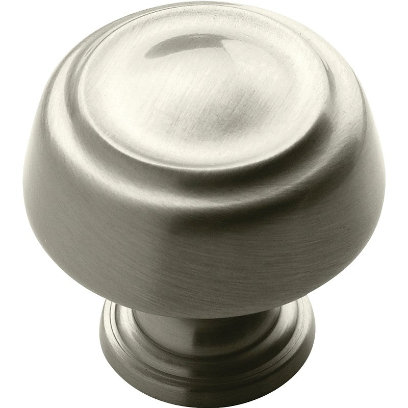 Amerock BP53700G10 Cabinet Knob, 1-3/16 in Projection, Traditional, 1-3/16 in, Zinc, Satin Nickel