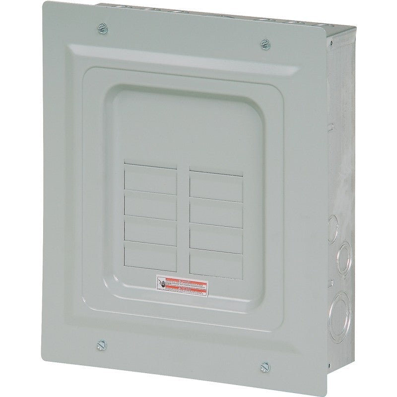 Cutler-Hammer BR BR816L125FP Load Center, 125 A, 8 -Space, 16 -Circuit, Main Lug, NEMA 1 Enclosure, Flush Mounting