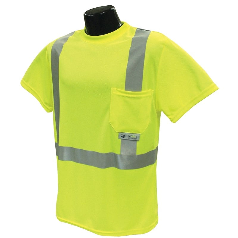Radians ST11-2PGS-2X Safety T-Shirt, 2XL, Polyester, Green, Short Sleeve