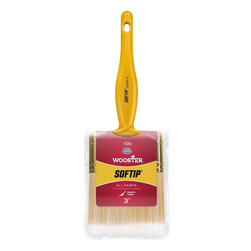 Wooster Q3108-3 Paint Brush, 3 in W, 2-11/16 in L Bristle, Nylon/Polyester Bristle, Beaver Tail Handle