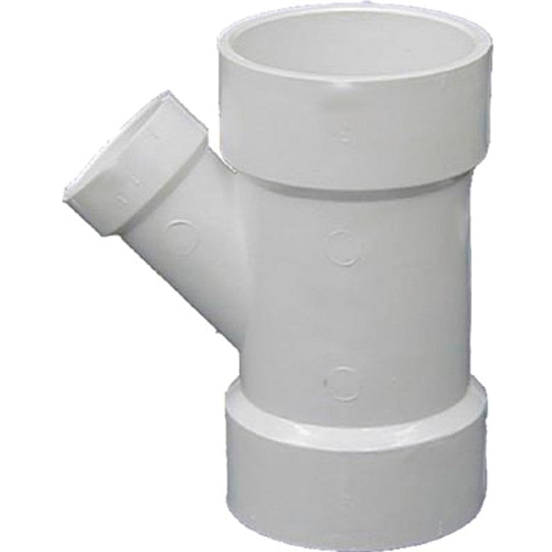 Genova 71041 Pipe Wye, 4 x 4 x 1-1/2 in, Hub, PVC, SCH 40 Schedule