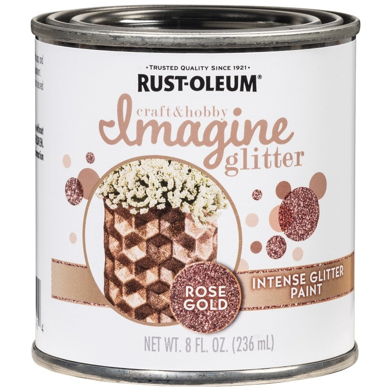 Rust-Oleum Imagine Craft & Hobby 349200 Intense Paint, Glitter Rose Gold, 8 oz, Can