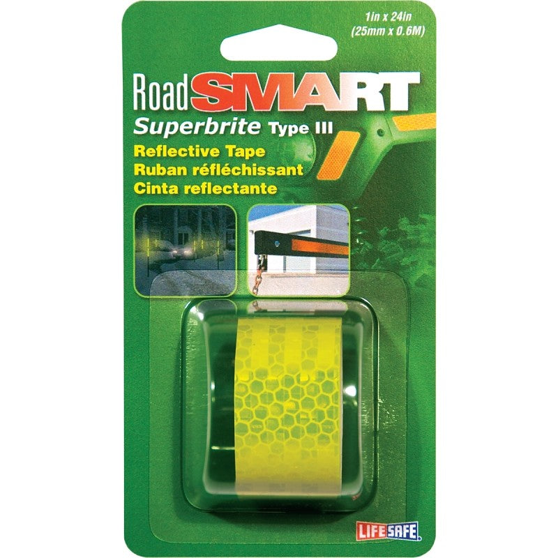 Incom RE181 Reflective Tape, 24 in L, 1 in W, Neonbrite Fluorescent Lime