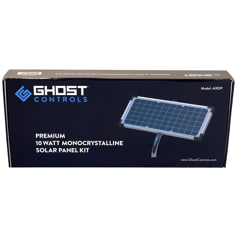 Ghost Controls AXDP Solar Panel, 10 W, 120 VAC, Fastener Mounting