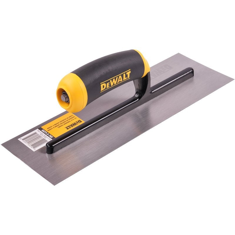 DEWALT DXTT-3-702 Finishing Trowel, 12 in L Blade, 4 in W Blade, Carbon Steel Blade, Square End, Soft Grip Handle