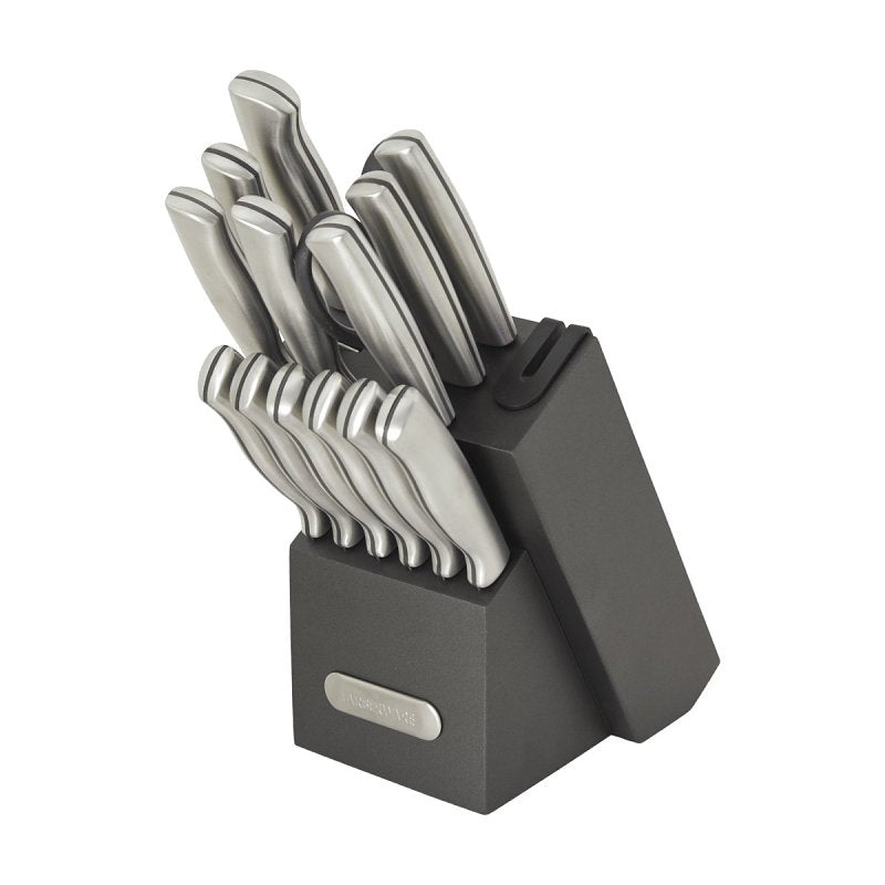 LifetimeBrands 5308303 Cutlery Set with Black Block, Stainless Steel (Pack of 2)