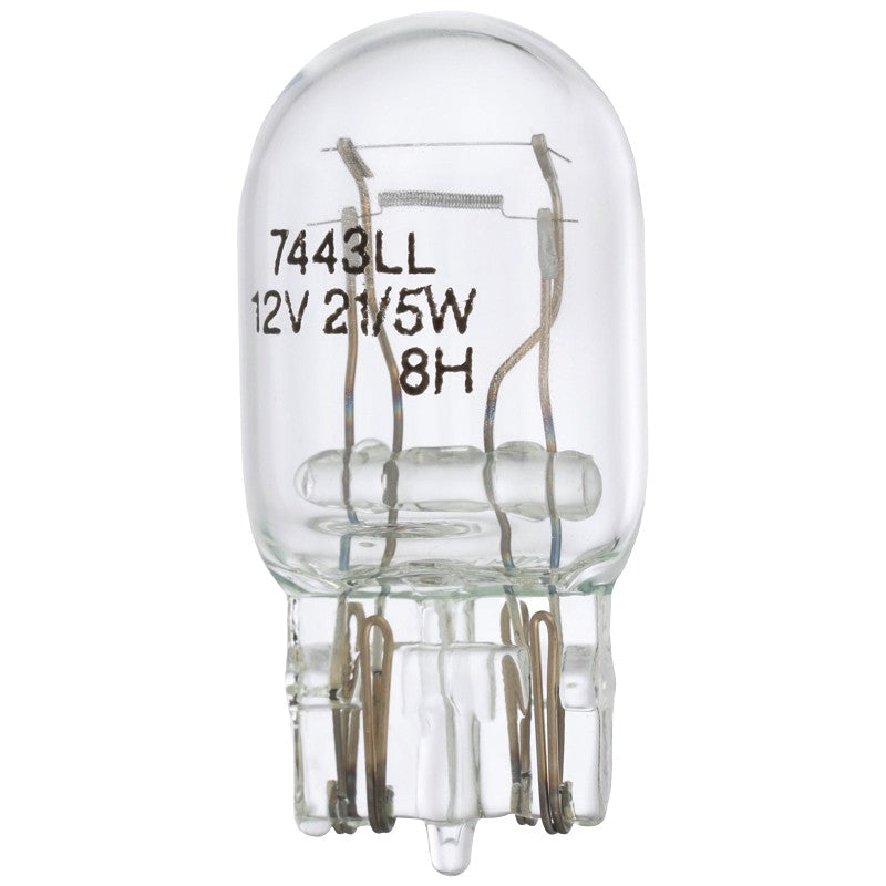Peak 7443LL-BPP Miniature Automotive Bulb, 13.5 V, Halogen Lamp, Bayonet, Clear