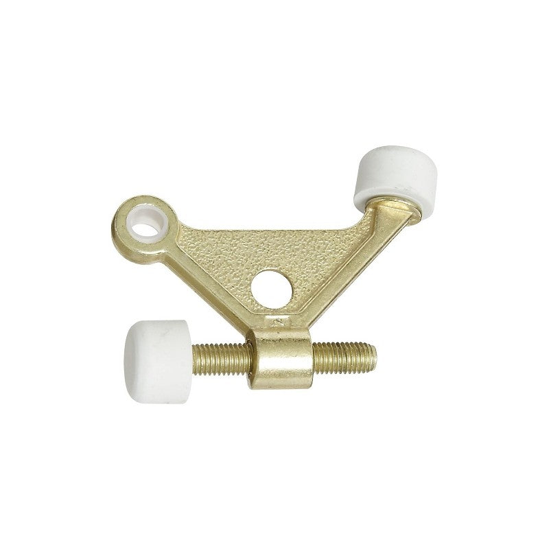National Hardware N154-526 Hinge Pin Door Stop, Gold, 3.7 in L, 2.2 in W, 1-7/8 in Projection, Zinc, Brass (POS)