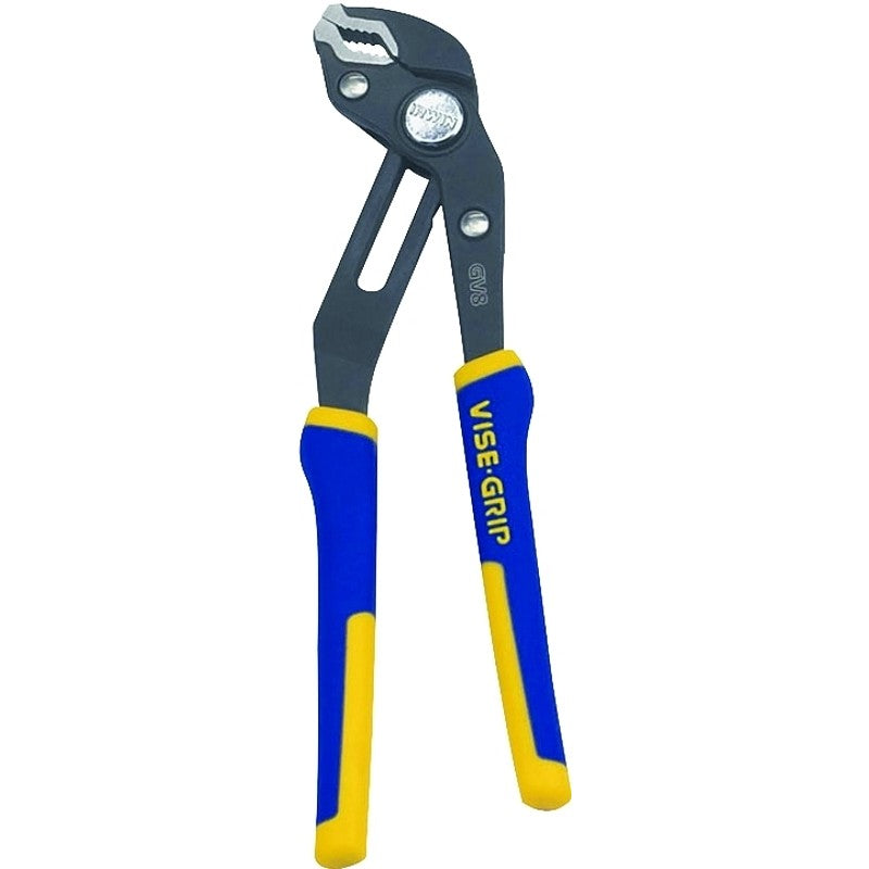 Irwin 2078108 Groove Lock Plier, 8 in OAL, 1-3/4 in Jaw Opening, Blue/Yellow Handle, Cushion-Grip Handle
