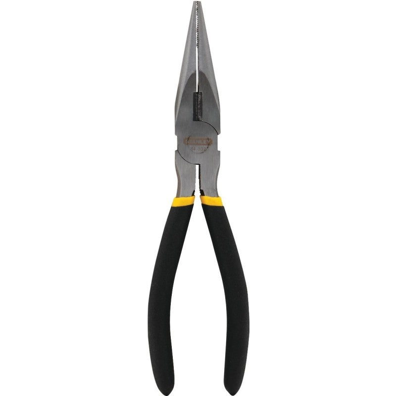 STANLEY 84-102 Nose Plier, 8 in OAL, 1-11/16 in Jaw Opening, Black/Yellow Handle, Cushion-Grip Handle, 29/32 in W Jaw