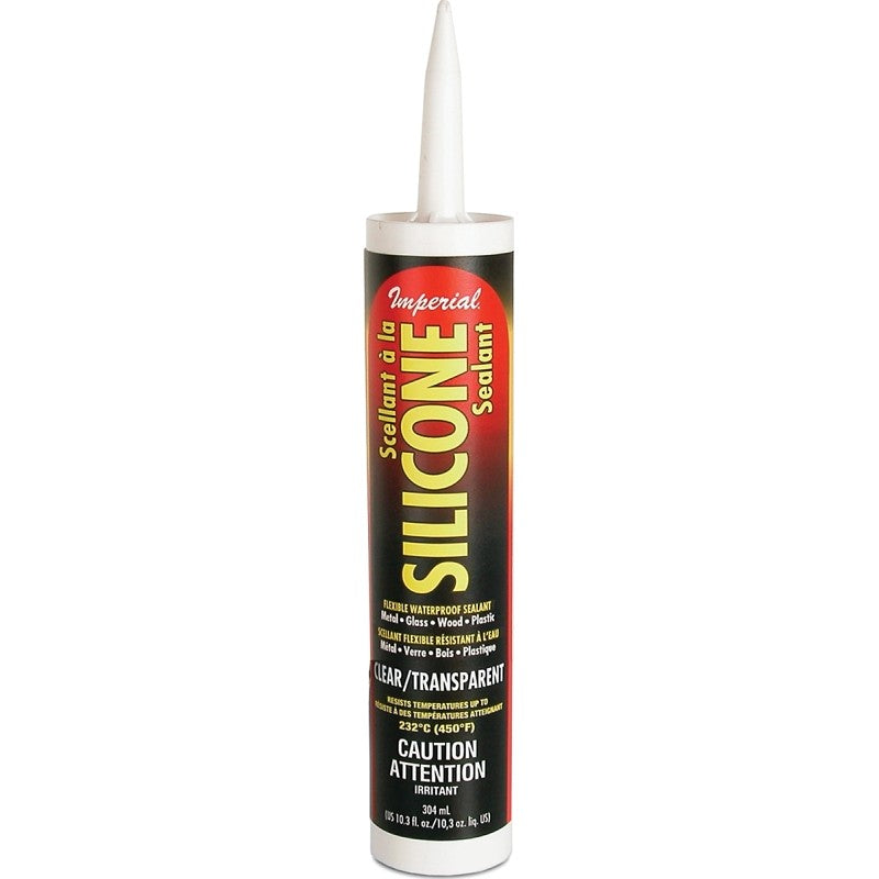 Imperial KK0203 Silicone Sealant, Paste, Clear, 10.3 oz Cartridge
