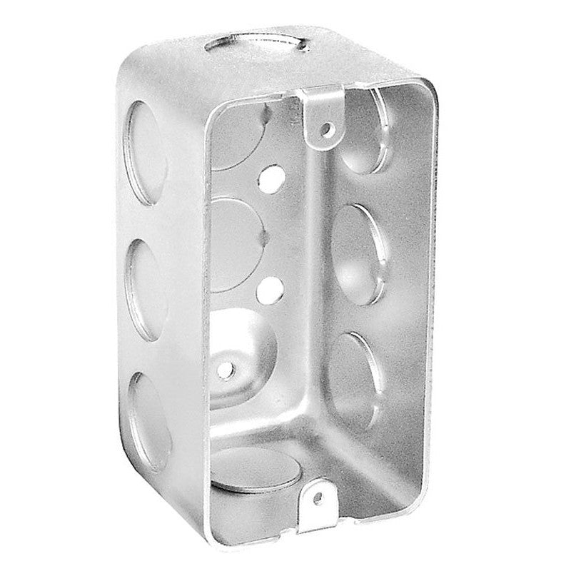 Southwire G19282-UPC Deep-Drawn Handy Box, 1-Gang, 11-Knockout, 1/2 in Knockout, Steel, Silver, Galvanized