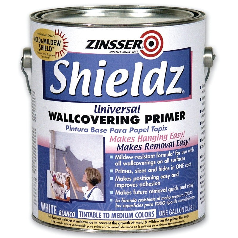 Zinsser 02501 Universal Wallcovering Primer, White, 1 gal, Pail, Liquid