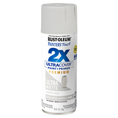Rust-Oleum 331184 Spray Paint, Matte, Gray, 12 oz, Can