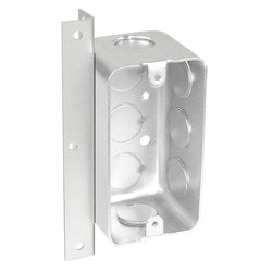 Southwire G19282-AB58-UPC Handy Box, 1-Gang, 8-Knockout, 1/2 in Knockout, Steel, Silver, Galvanized
