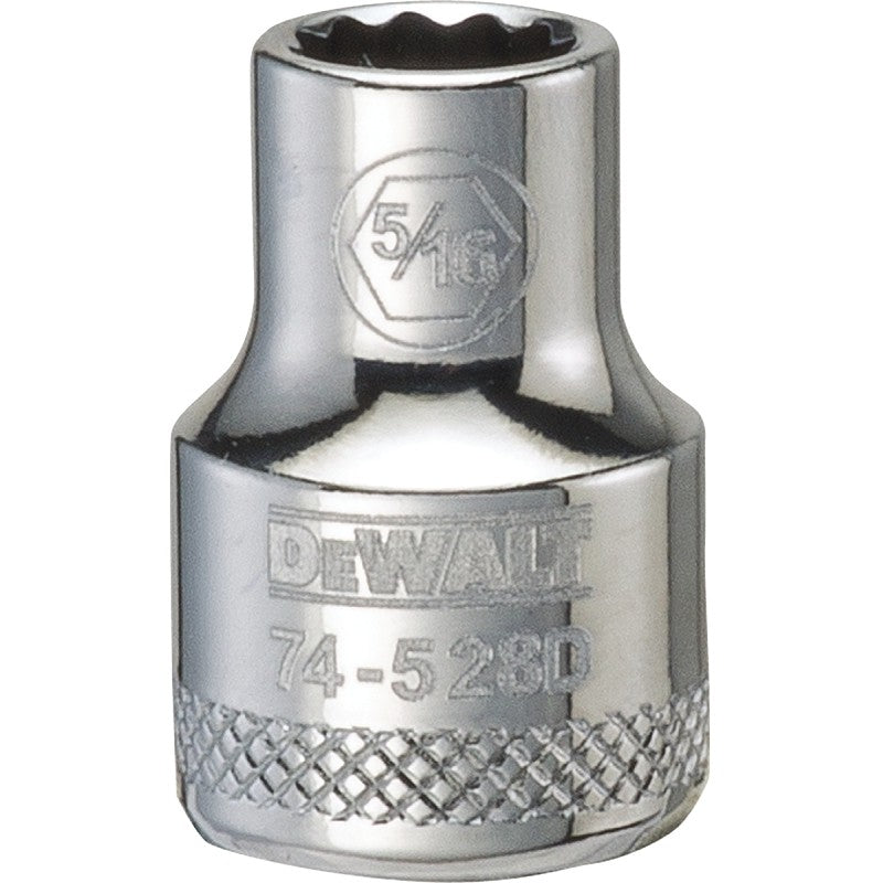 DEWALT DWMT74528OSP Hand Socket, 5/16 in Socket, 3/8 in Drive, 12-Point, Vanadium Steel, Polished Chrome