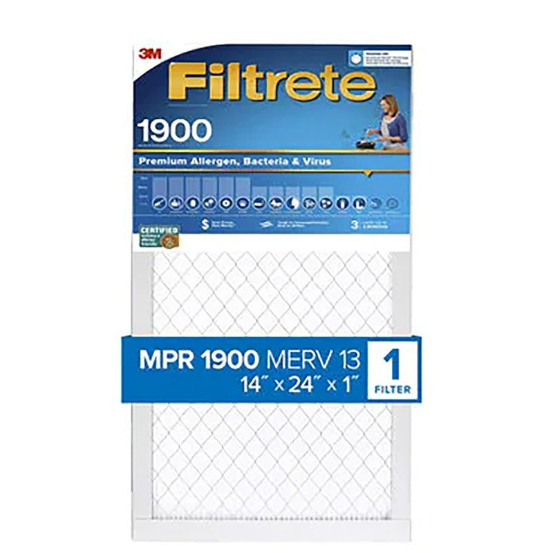 Filtrete UA23DC-4 Air Filter, 24 in L, 14 in W, 13 MERV, 1900 MPR, For: Air Conditioner, Furnace and HVAC System (Pack of 4)