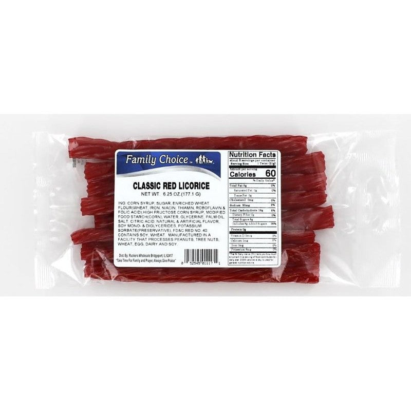 Family Choice 1117 Licorice, Classic Red Flavor, 7 oz (Pack of 12)