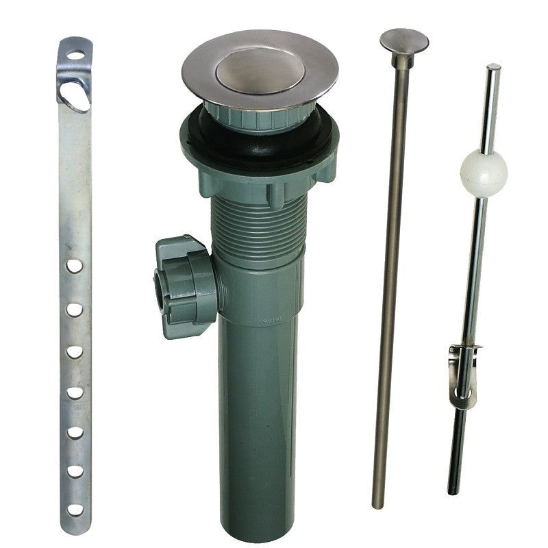 Plumb Pak PP820-70DSBN Lavatory Pop-Up Assembly, 1-1/4 in Connection, Plastic, Brushed Nickel