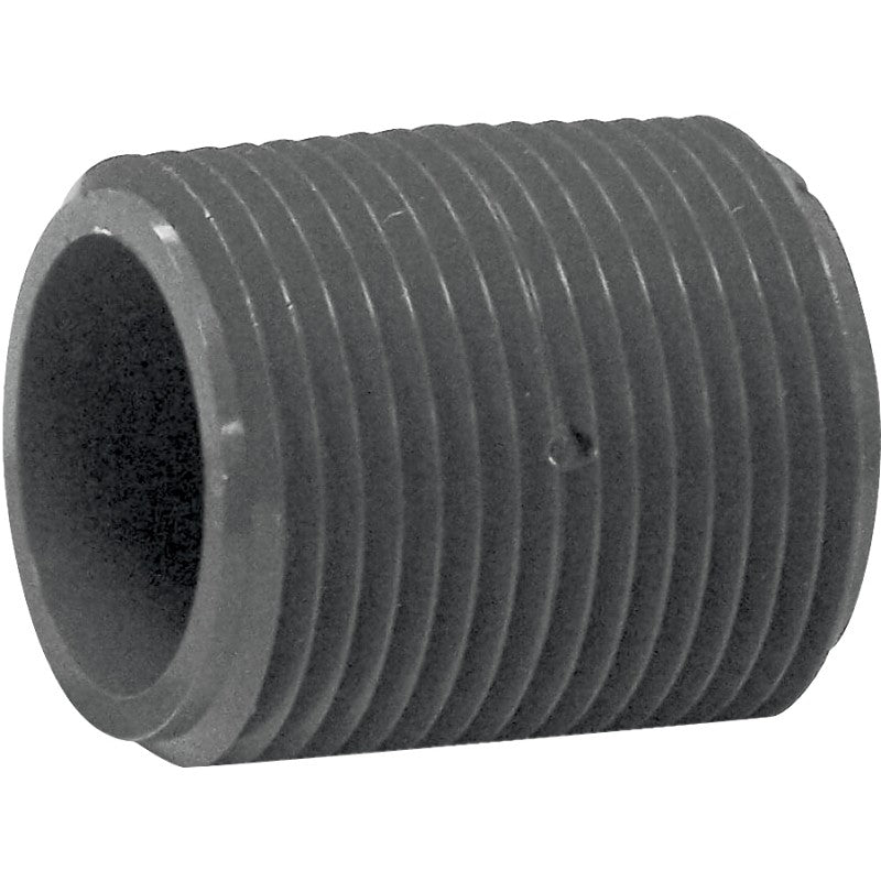 Genova P-1-CL Pipe Nipple, 1 in, MIP x MIP, PVC, Gray, SCH 80 Schedule