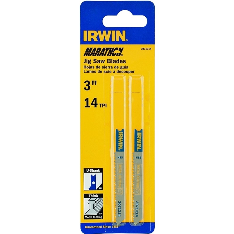 Irwin 3071314 Jig Saw Blade, 3-1/4 in L, 14 TPI