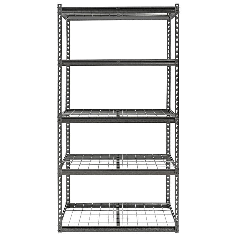 ProSource 310-ORG1505M Boltless Shelving Unit with Wire Decking, 5000 lb, 5-Shelf, 36 in OAW, 18 in OAD, 72 in OAH