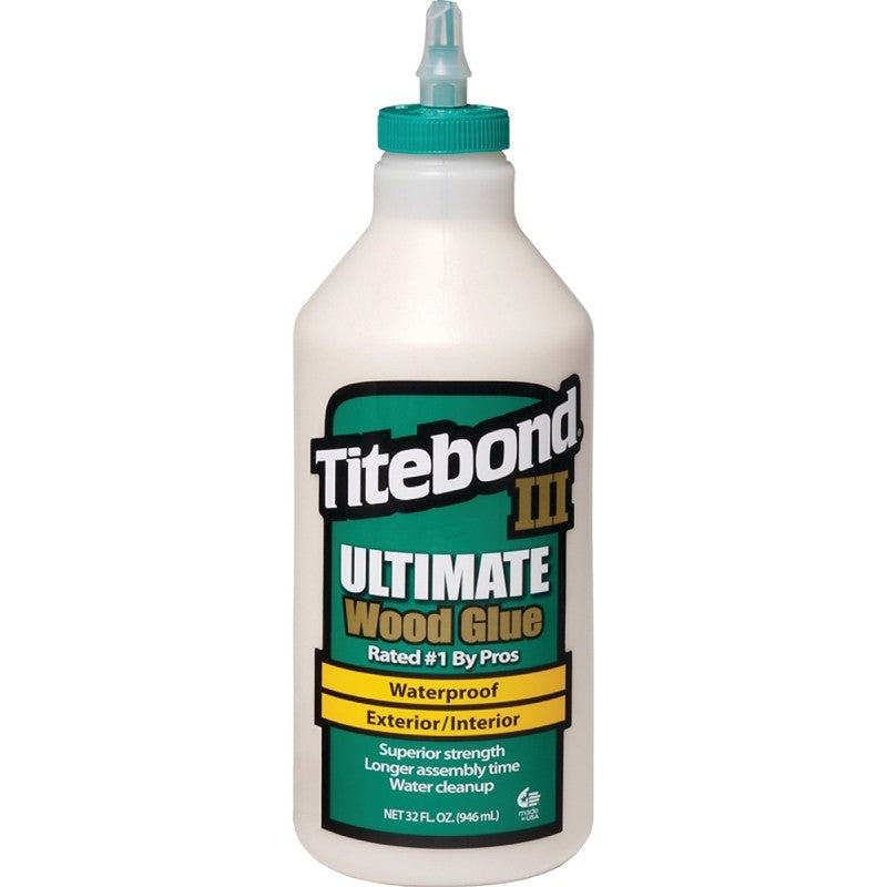 Titebond III 1415 Wood Glue, Brown, 1 qt Bottle