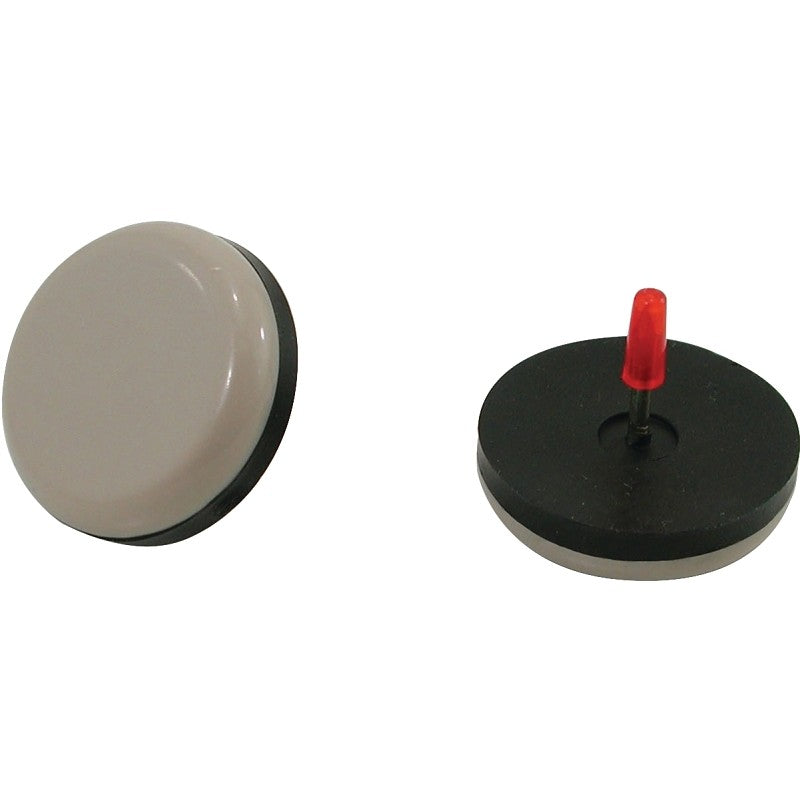 Shepherd Hardware 9469 Furniture Pad, Round, 7/8 in Dimensions, Polyethylene, Black/Tan, 8/PK