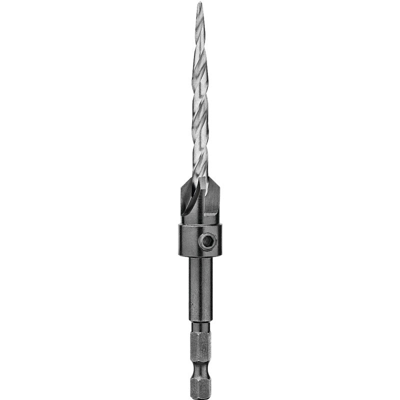 DEWALT DW2570 Drill Bit, 7/32 in Dia, 1-3/8 in OAL, Countersink, Spiral Flute, 4-Flute, 1/4 in Dia Shank, Hex Shank
