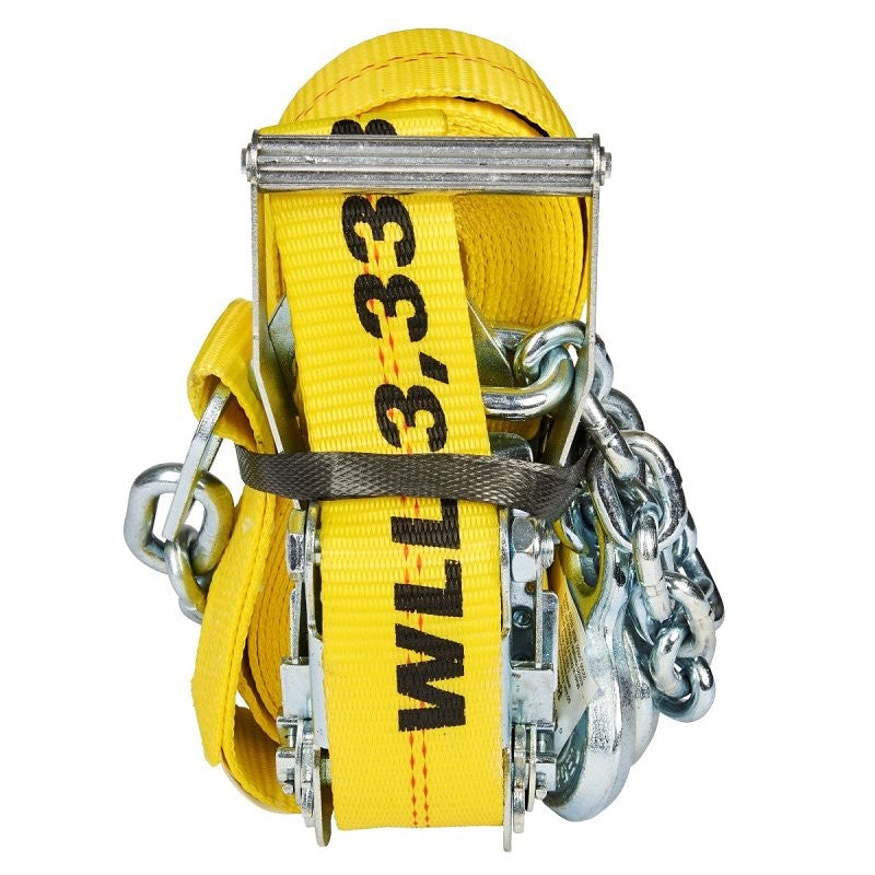 Keeper 04650 Tie-Down Strap, 2 in W, 27 ft L, Yellow, 3333 lb Working Load, Grab Hook End