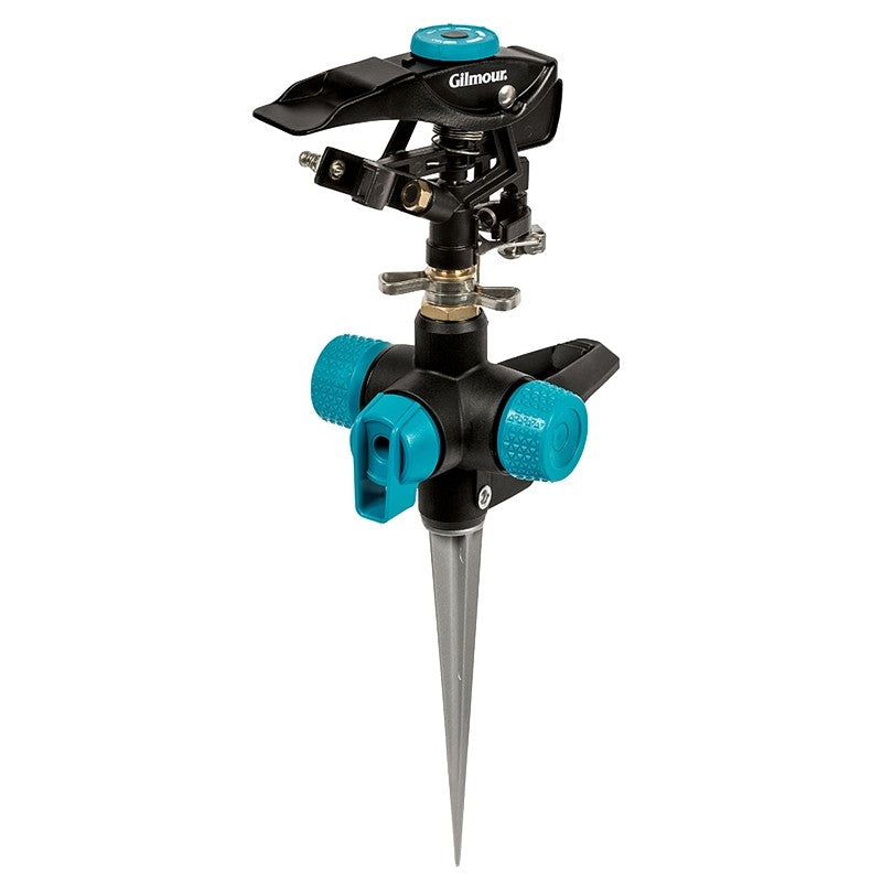 Gilmour 821673-1001 Heavy-Duty Sprinkler Spike, 3/4 in Connection, Hose, 43 ft, Circular, Adjustable Nozzle, Steel (Pack of 6)