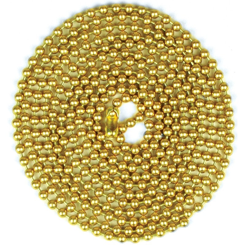 Jandorf 60361 Beaded Chain with Connector, 5 ft L, Brass