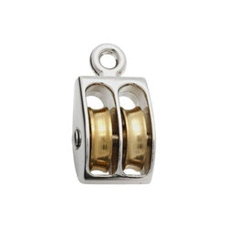Fixed Eye Double Pulley 3/4 Inch Nickel Plated Die Cast Body (POS)