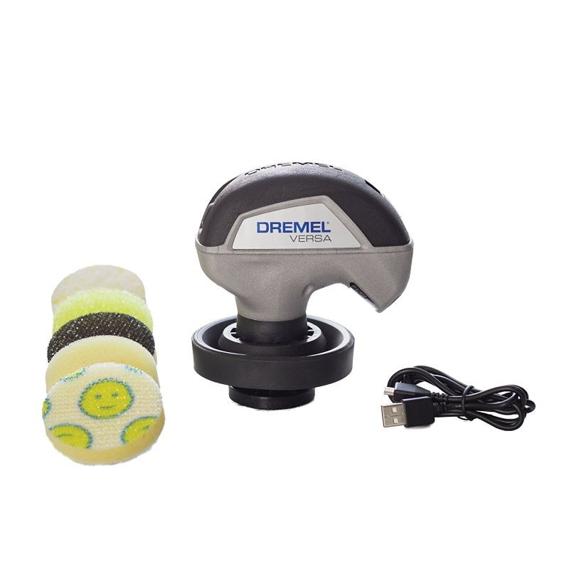 Dremel Versa PC10-07 Power Scrubber Kit with Scrub Daddy Cleaning Sponge Pads, Battery, 4 V, 2 A, 2 Ah, 2200 rpm Speed