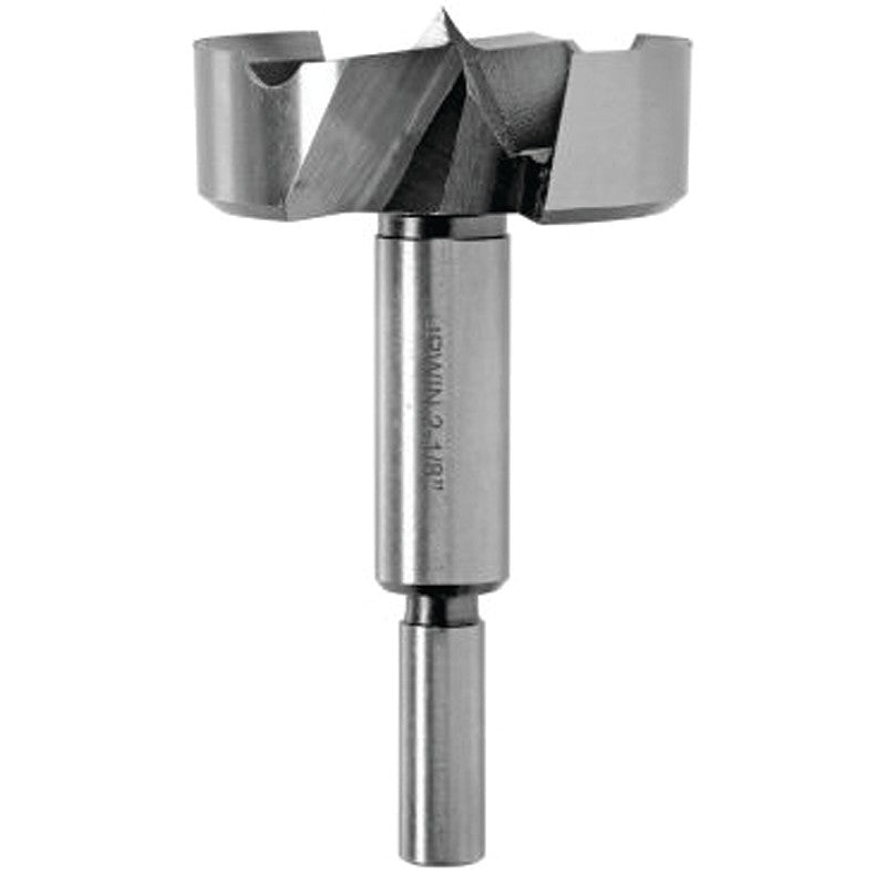 Irwin 1966939/42934 Forstner Bit, 2-1/8 in Dia, 3-1/2 in OAL, 1-Flute, 3/8 in Dia Shank, Reduced Shank