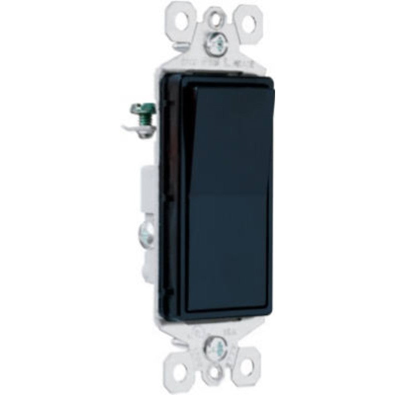 Legrand radiant TM873BKCC10 Rocker Switch, 15 A, 120/277 VAC, Push Wire, Side Wire Terminal, Black