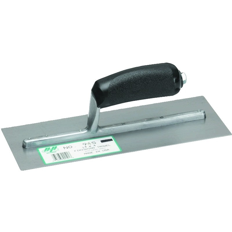 Marshalltown FT144P Finishing Trowel, 14 in L Blade, 4 in W Blade, Steel Blade, Curved Handle, Plastic Handle