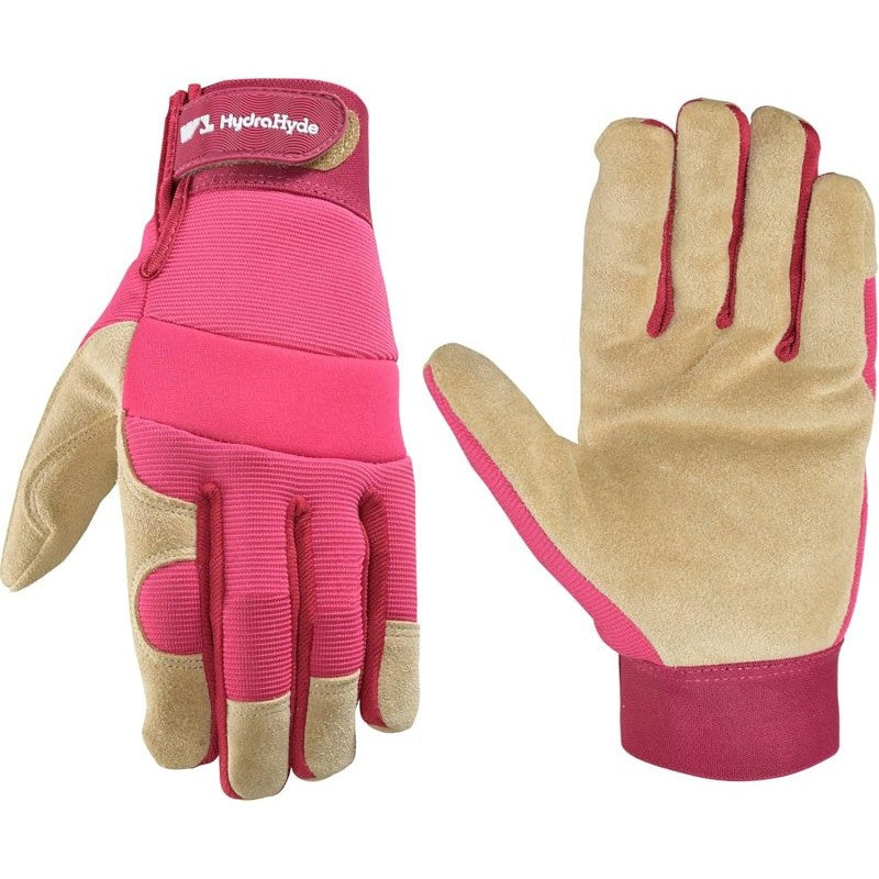 HydraHyde 3268-M Gloves, Women's, M, Adjustable Wrist Cuff, Spandex Back, Neoprene Lining, Pink/Purple