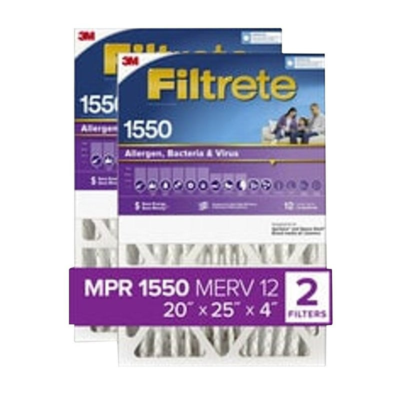 Filtrete NDP03-4-2PK-1E Deep Pleated Air Filter, 25 in L, 20 in W, 1550 MPR