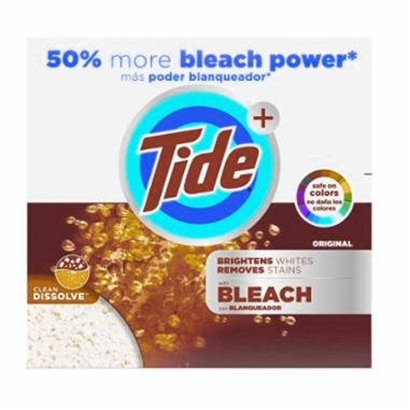 Tide 84998 Laundry Detergent with Bleach, 144 oz Box, Powder (Pack of 2)