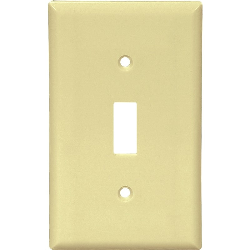 Eaton 2134V Wallplate, Standard-Size, 4-1/2 in L, 2-3/4 in W, 1-Gang, Thermoset, Ivory
