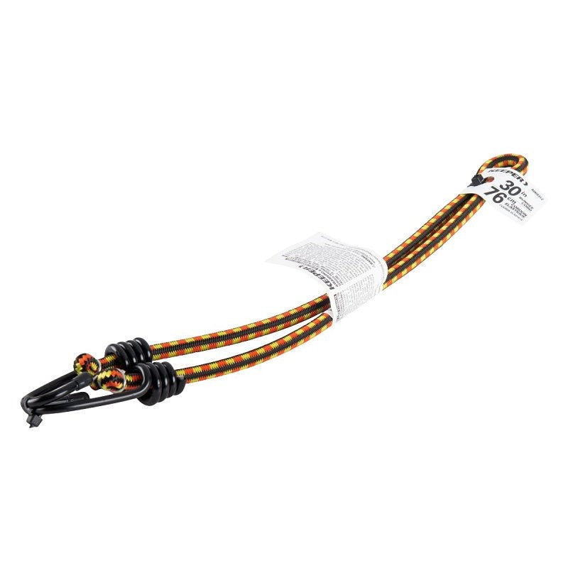 Keeper A06031Z Bungee Cord, 30 in L, Rubber, Orange/Yellow, Hook End