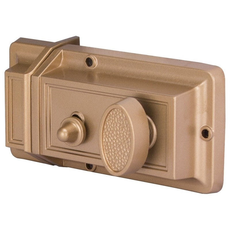 ProSource 6296453-PS Rim Deadbolt, Keyed Different Key, Brass, Brass, Kwikset Keyway, 1-2-3/8 in Thick Door