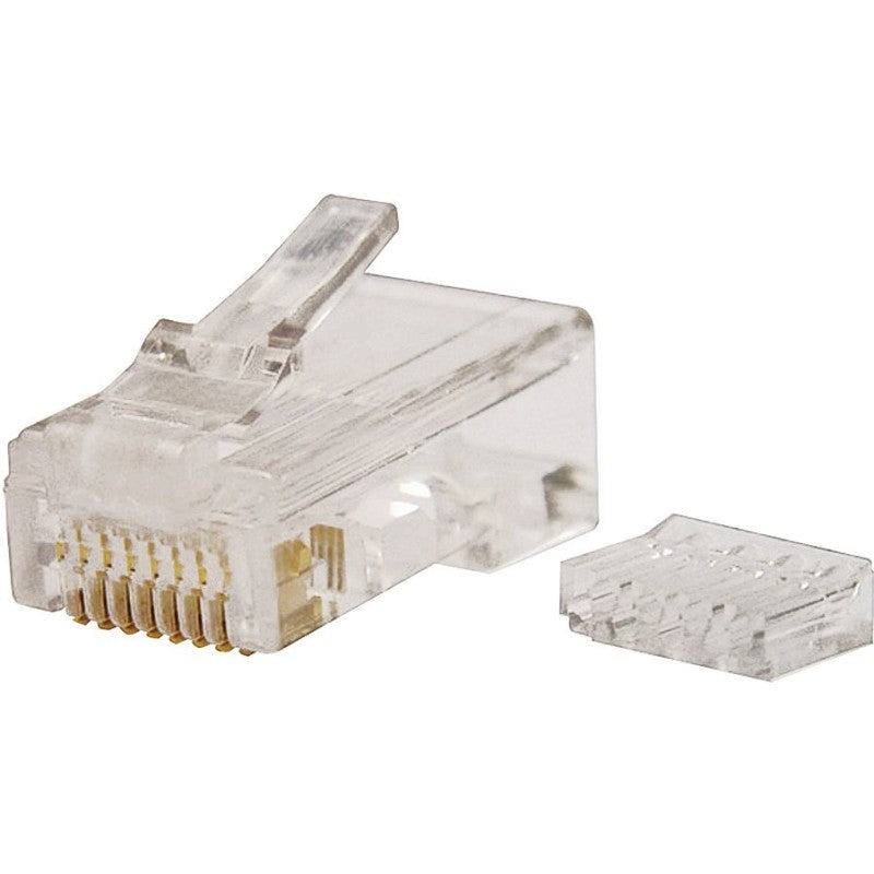Gardner Bender GMC-88M6 Modular Plug, Rounded Cable, RJ-45 Connector, 8-Contact, 8-Position, White, 50/PK